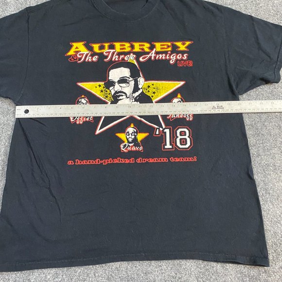 Aubrey Three Amigos Concert 2018 T-shirt L Black Offset Quavo Takeoff - Picture 4 of 6